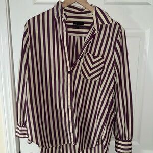 Rag & Bone Purple and Cream Striped Shirt